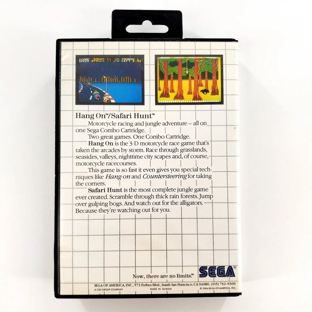 Hang-On / Safari Hunt (Sega Master) No Manual Tested & Works